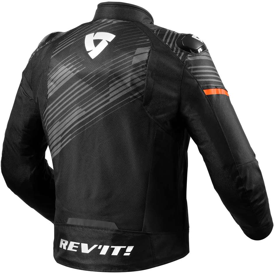 Motorcycle Sport Jacket REV'IT APEX H2O Black Neon Orange