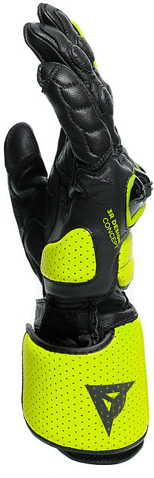 Motorcycle Sports Gloves in Dainese IMPETO Leather Black Yellow