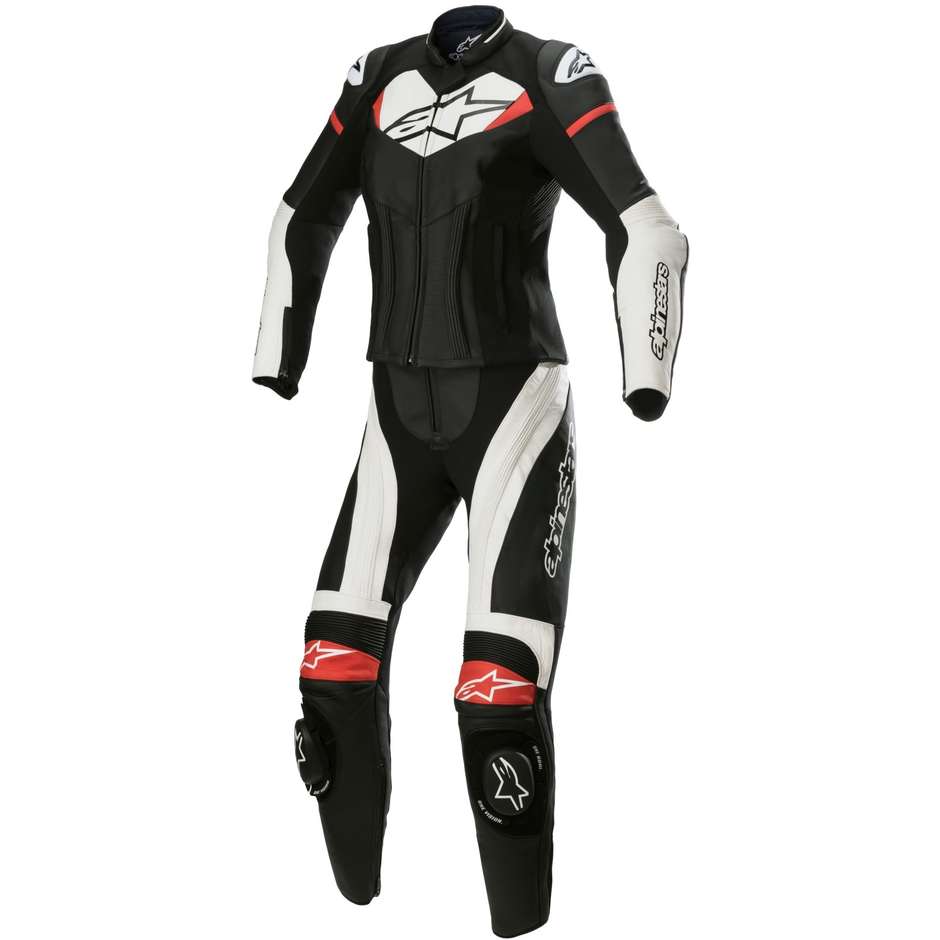 Motorcycle Suit Divisible Woman Alpinestars STELLA GP PLUS 2 PC Red White Black Bright Red