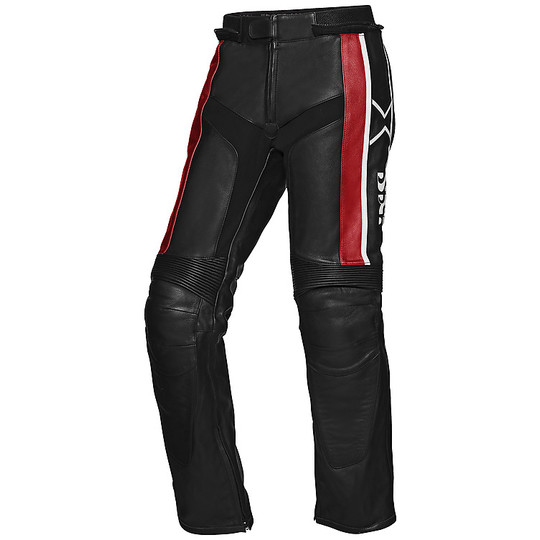 Motorcycle Suit in Split Leather 2pc. Ixs Sport LD RS-500 Black Red White