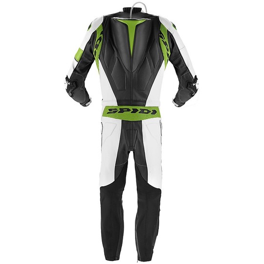 Motorcycle Suit in Split Leather 2Pcs Spidi RACE WARRIOR TOURING Black Green