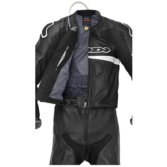 Motorcycle Suit in Split Leather 2Pcs Spidi RACE WARRIOR TOURING Black