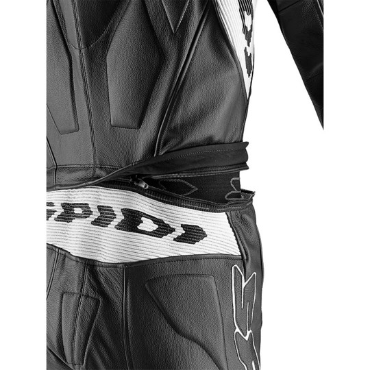 Motorcycle Suit in Split Leather 2Pcs Spidi RACE WARRIOR TOURING Black