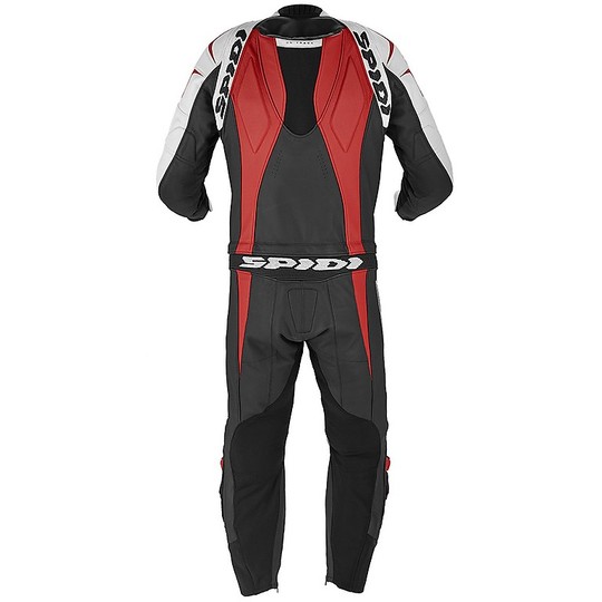 Motorcycle Suit in Split Leather 2Pcs Spidi SUPERSPORT TOURING Black Red