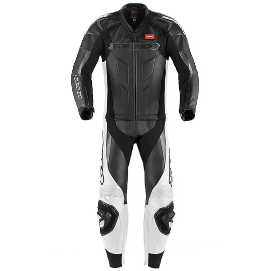 Motorcycle Suit in Split Leather 2Pcs Spidi SUPERSPORT TOURING Black White