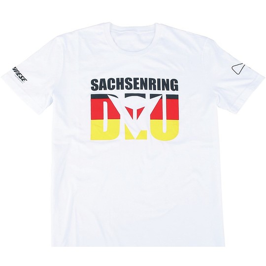 Motorcycle T-Shirt Dainese Sachsenring D1 White