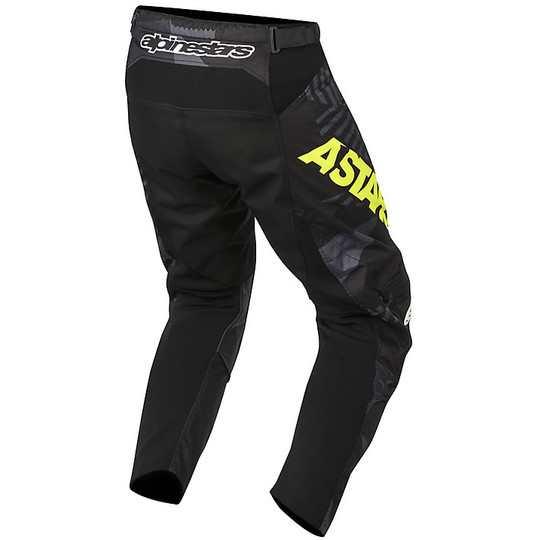 Motorcycle Trousers Cross Enduro Alpinestars Racer Tactical Black / Yellow Fluo