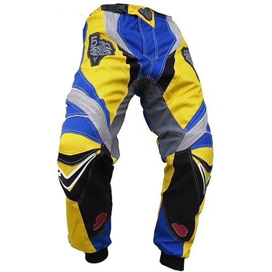 Motorcycle trousers Cross Enduro Sport Loki Starcross Yellow-Blue Husquarna