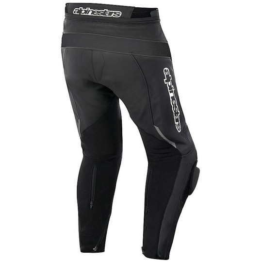 Motorcycle trousers Leather Alpinestars Track Leather Pants Black White