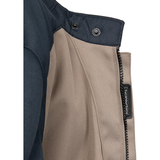 Motorcycle Vest In Urban Tucano Certified Fabric 8187mf201 TEXWORK Dark Blue Sand