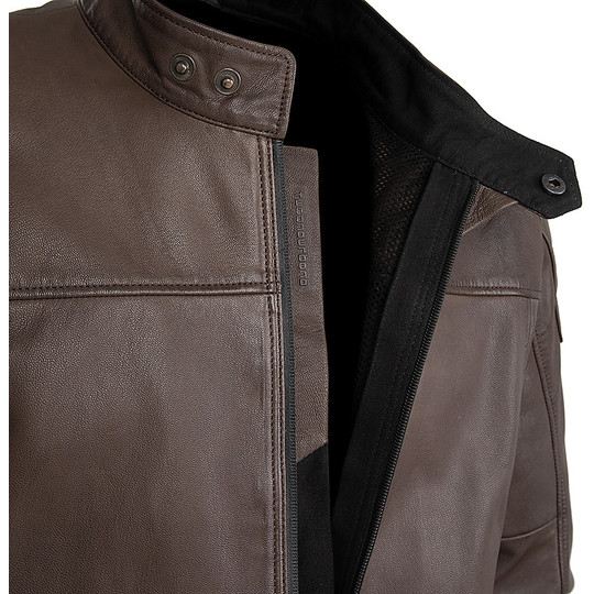Motorcycle Vest In Urban Tucano Certified Leather 8189MF079 PEL 2G Brown