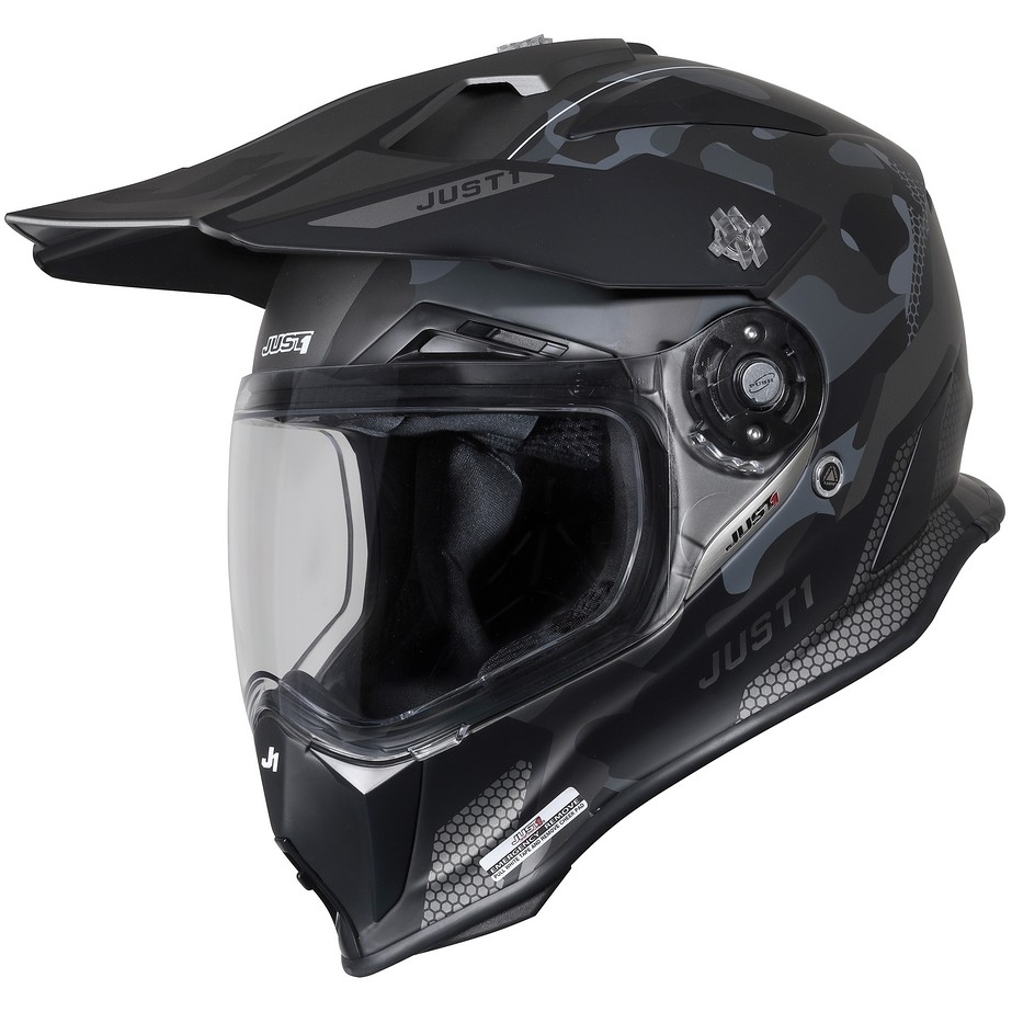 Motorrad-Abenteuerhelm aus Just1 J14-F ELITE Camo Titanfaser