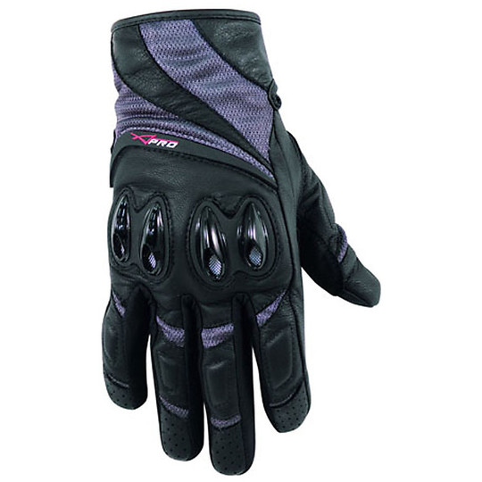 Motorrad-Handschuhe A-Pro Leder Vollnarbenbombshell Lady Black