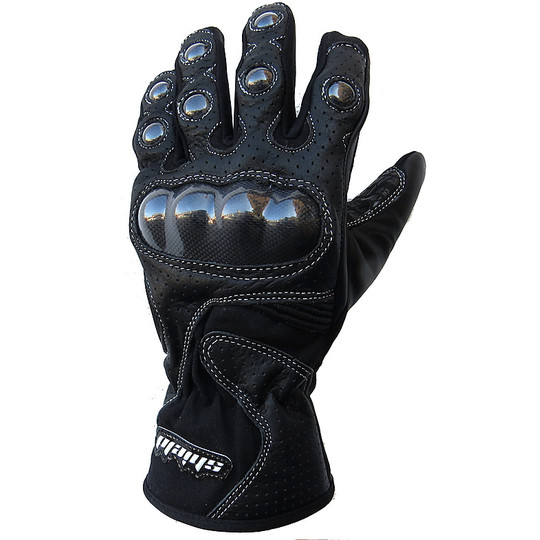 Motorrad-Handschuhe aus echtem Leder Mit Guards Black Modell Straße