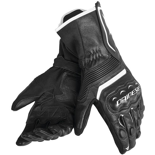 Motorrad-Handschuhe aus Leder Dainese Assen Schwarz Weiß