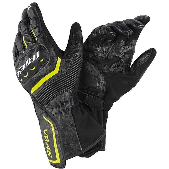 Motorrad-Handschuhe aus Leder Dainese Assen VR46 Schwarz Gelb