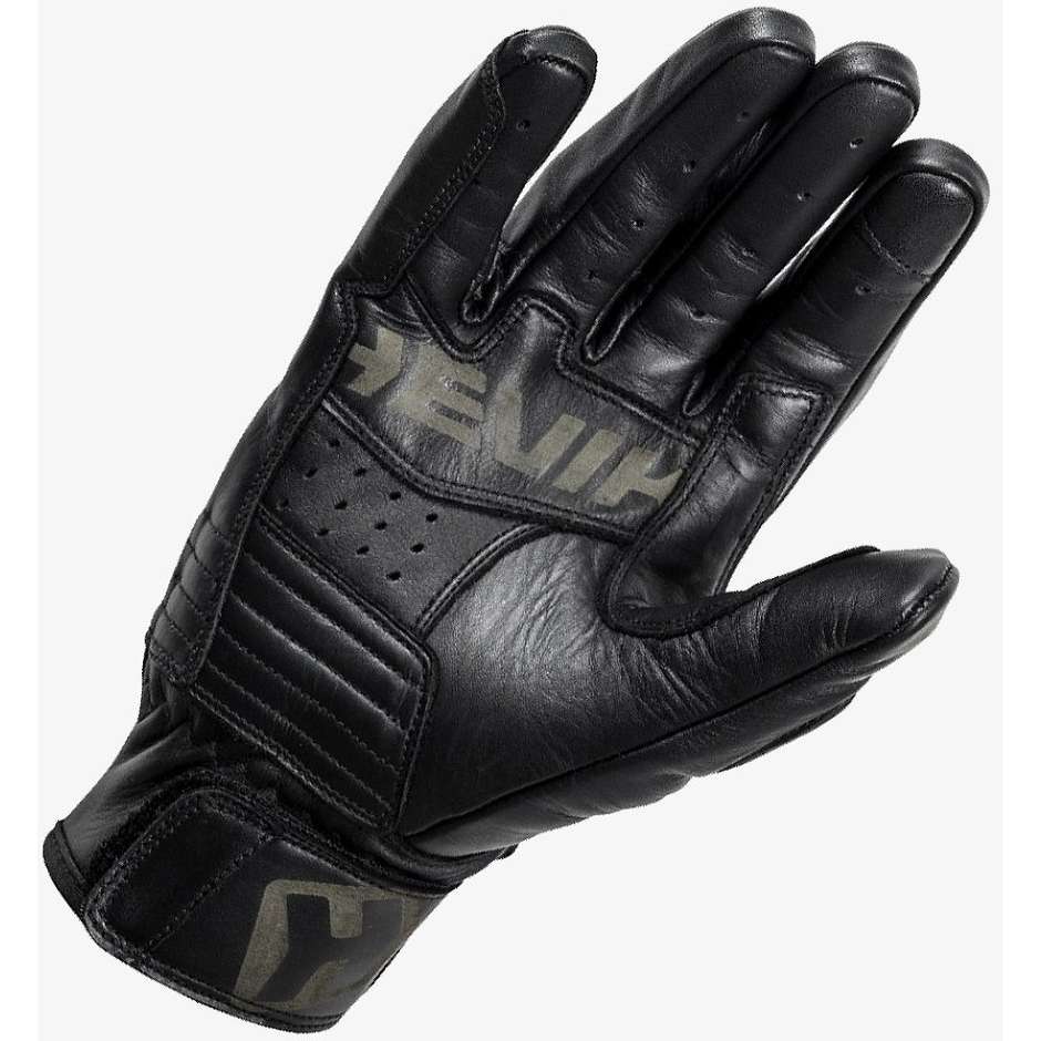 Motorrad-Handschuhe aus Leder Hevik Garage EC Schwarz
