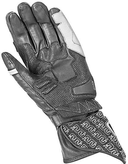 Prime Motorrad-Handschuhe – Ganzfinger, Atmungsaktiv, Mit Klettverschluss, Größe Large, Schwarz/weiß