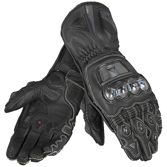 Motorrad-Handschuhe aus Leder Racing Dainese Full Metal D1 Schwarz