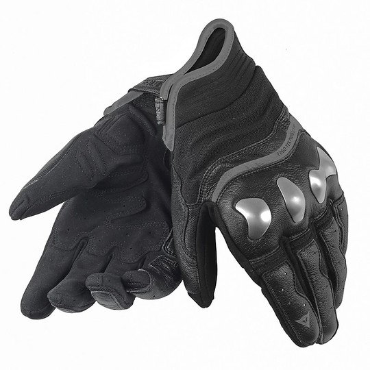 Motorrad-Handschuhe aus Leder und Textil Dainese X-Schwarzweißdruck