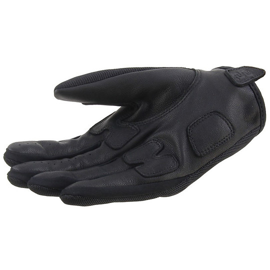 Motorrad-Handschuhe aus Leder und Textil OJ SHORT Schwarz