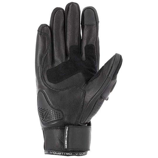 Motorrad-Handschuhe aus Leder und Textil-Racing Vquattro SPIDER EVO 18 Black