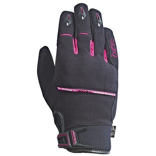 Motorrad-Handschuhe Donna Half Season Ixon RS DRY EC Lady Black Fuchsia
