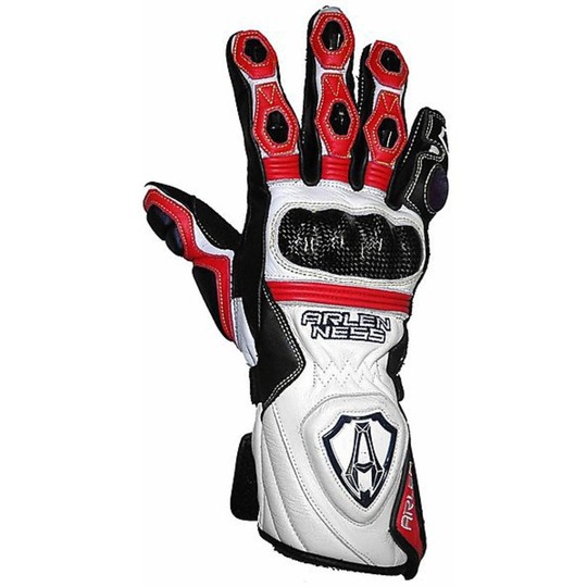 Motorrad-Handschuhe Leder Arlen Ness Racing G-9322 AN Protections In mit Carbon