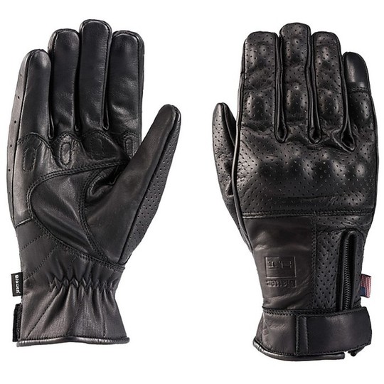 Motorrad-Handschuhe Leder Blauer Blacks Combo