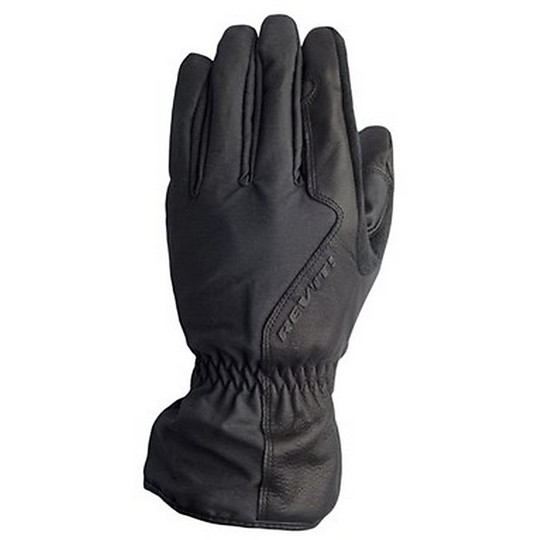 Motorrad-Handschuhe Leder-Winter-Rev'it Protec H2O Schwarz