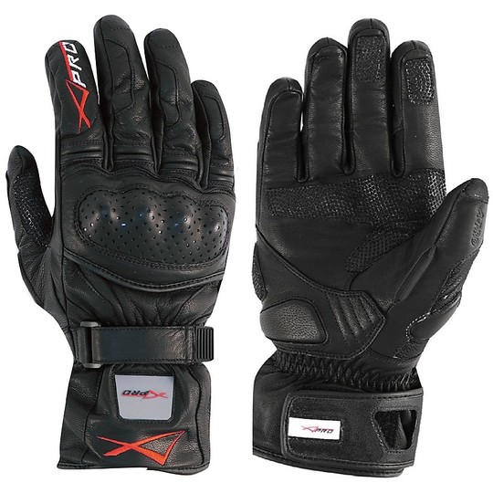 Motorrad-Handschuhe Racing Wärme A-Pro Leder Vollnarben Precision Black
