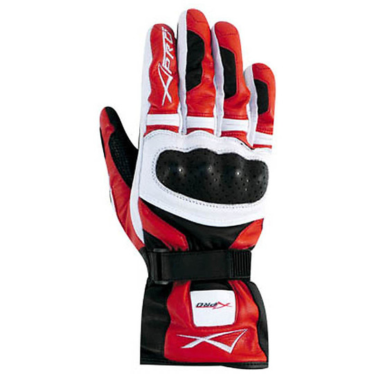 Motorrad-Handschuhe Racing Wärme A-Pro Leder Vollnarben Precision Weiß / Rot