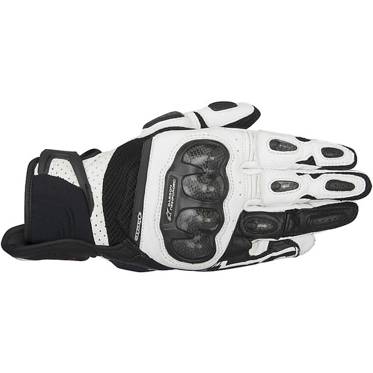 Motorrad-Handschuhe Sommer Alpine Sp-X Air Carbon Black White
