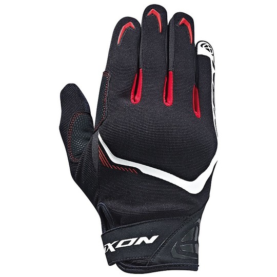 Motorrad-Handschuhe Sommer Textil Ixon RS LIFT 2.0 Schwarz Weiß Rot