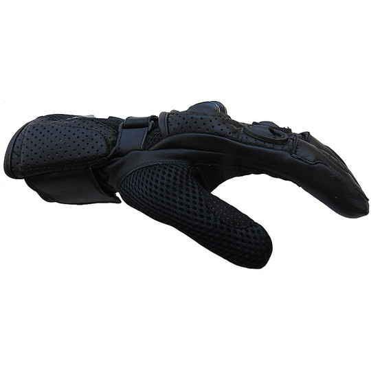 Motorrad-Handschuhe Technische Sommer Pro Zukunft aus Leder und Stoff mit schwarzen Handschutz Dorso