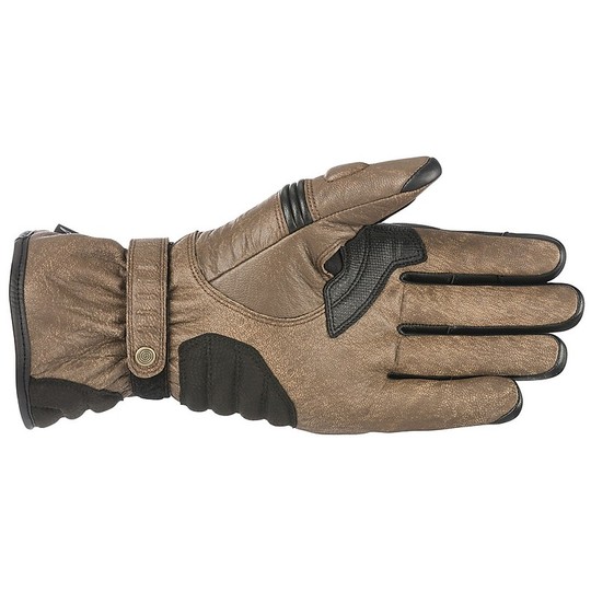 Motorrad-Handschuhe, wasserfestes Leder Alpine Cafe Divine Brown Drystar