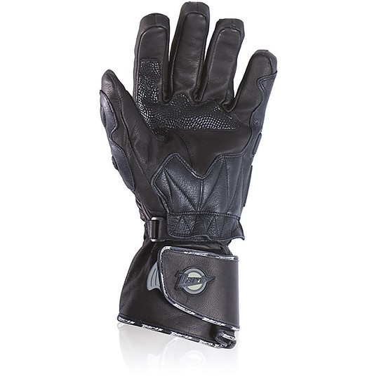 Motorrad-Handschuhe Winter-Leder Darts Montana Schwarz Wasserdicht zertifiziert