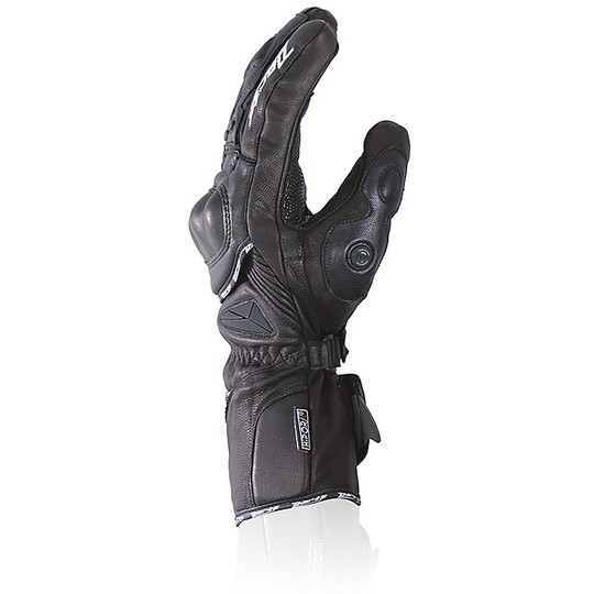 Motorrad-Handschuhe Winter-Leder Darts Montana Schwarz Wasserdicht zertifiziert