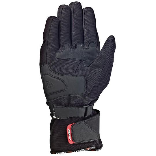 Motorrad-Handschuhe Winter-Leder und Textil Ixon Pro Blaze HP Schwarz / Weiß / Rot