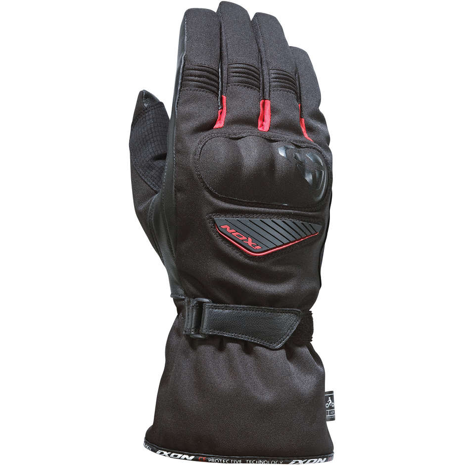 Motorrad-Handschuhe Winter-Stoff Ixon PRO ARROW CE Schwarz Rot