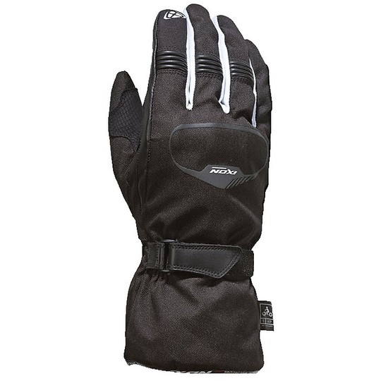Motorrad-Handschuhe Winter-Stoff Ixon PRO RUSH EC Schwarz Weiß