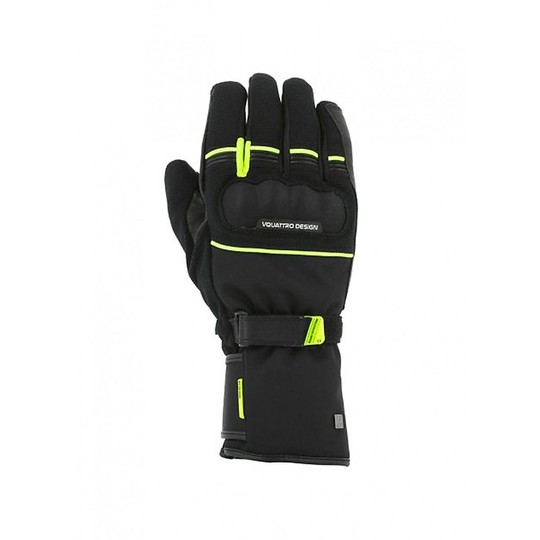 Motorrad-Handschuhe Winter-Stoff Vquattro Aktiv 17 Schwarz Gelb
