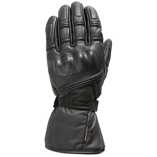 Motorrad-Handschuhe Winter-Zoom Rev'it Lady H2O Waterproof Leder Blacks
