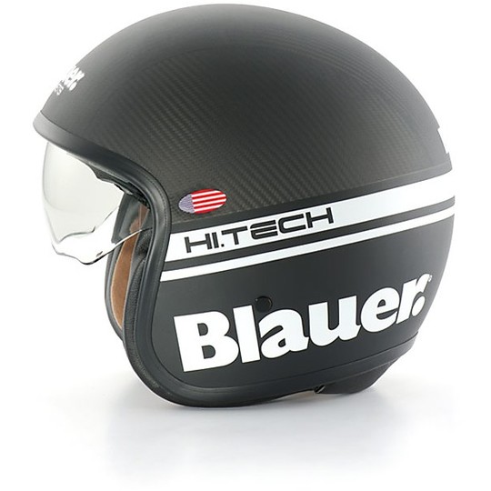 Motorrad-Helm Blauer Jet Pilot 1.1 HT Carbon-Gloss