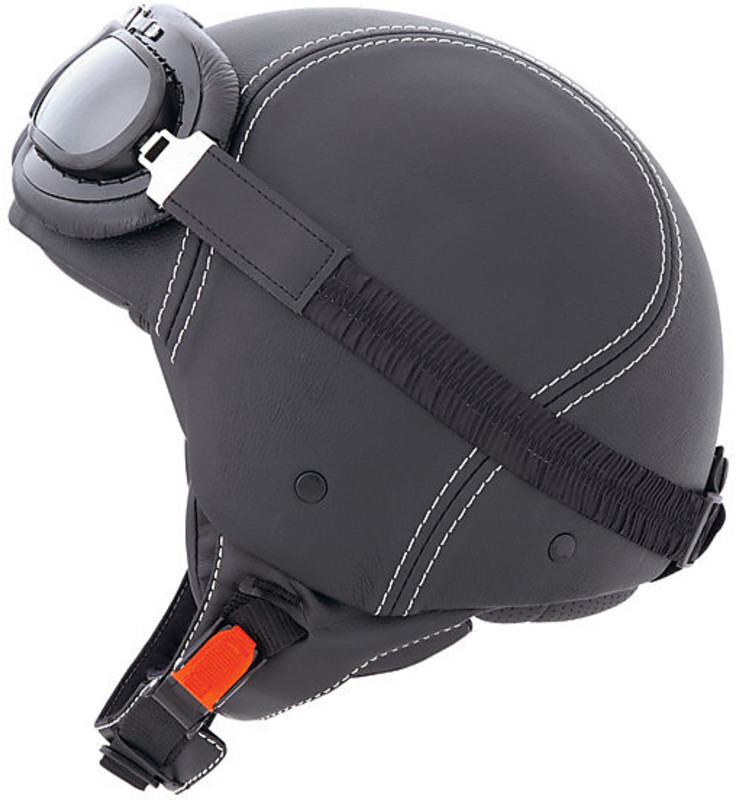 MotorradHelm Caberg Jet Century Leder VintageBrillen