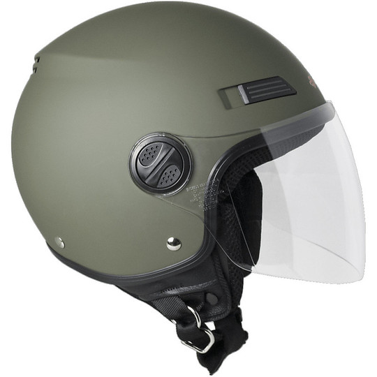 Motorrad Helm Demi Jet Ska-P Metropole grün gummiert