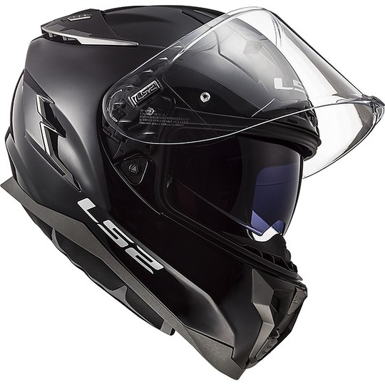 Motorrad Helm HPFC LS2 FF327 HERAUSFORDERUNG Solid Black Glossy