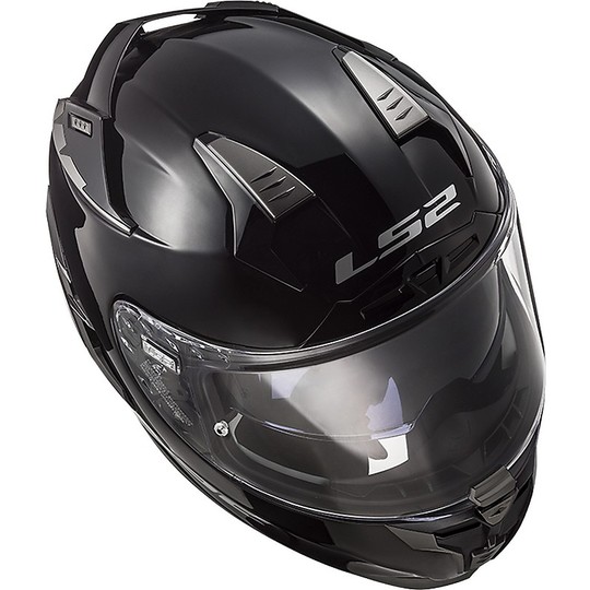 Motorrad Helm HPFC LS2 FF327 HERAUSFORDERUNG Solid Black Glossy