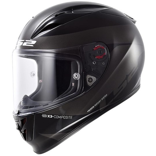 Motorrad Helm Integral Fiber LS2 FF323 Pfeil R Comet Black Titanium