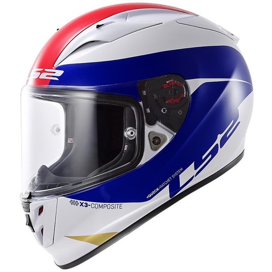 Motorrad Helm Integral Fiber LS2 FF323 Pfeil R Comet Weiß / Blau / Rot
